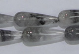 CCQ105 15.5 inches 10*30mm teardrop cloudy quartz beads wholesale