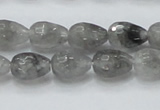 CCQ108 15.5 inches 10*14mm faceted teardrop cloudy quartz beads