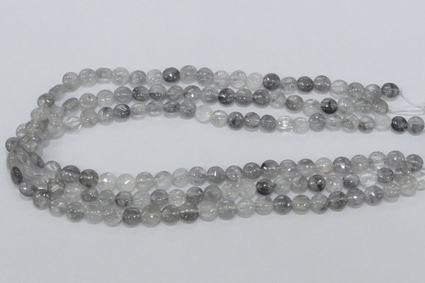 CCQ115 15.5 inches 8mm coin cloudy quartz beads wholesale