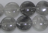 CCQ119 15.5 inches 18mm coin cloudy quartz beads wholesale