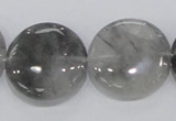 CCQ121 15.5 inches 25mm coin cloudy quartz beads wholesale