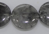 CCQ122 15.5 inches 35mm coin cloudy quartz beads wholesale