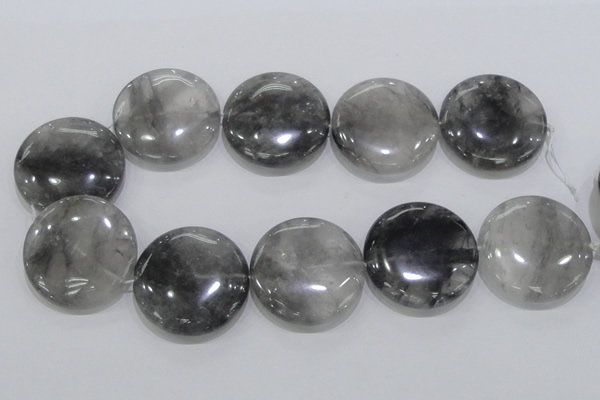 CCQ123 15.5 inches 40mm coin cloudy quartz beads wholesale