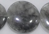 CCQ124 15.5 inches 50mm coin cloudy quartz beads wholesale