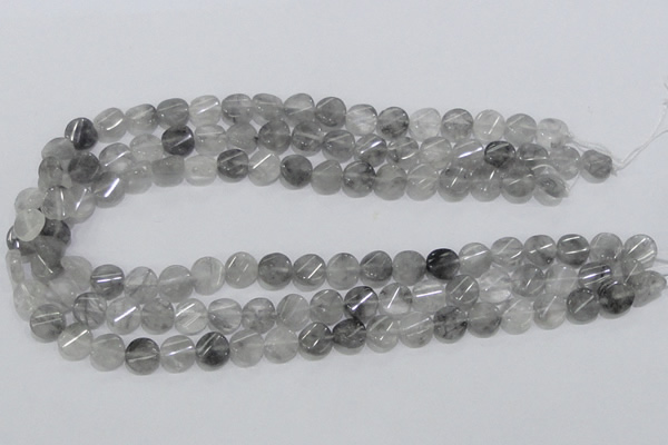 CCQ126 15.5 inches 10mm twisted coin cloudy quartz beads wholesale