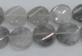 CCQ128 15.5 inches 15mm twisted coin cloudy quartz beads wholesale