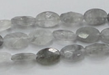 CCQ152 15.5 inches 8*12mm faceted oval cloudy quartz beads wholesale