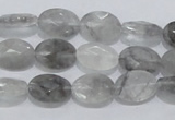 CCQ153 15.5 inches 10*14mm faceted oval cloudy quartz beads wholesale