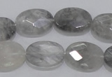 CCQ155 15.5 inches 15*20mm faceted oval cloudy quartz beads wholesale