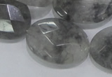 CCQ157 15.5 inches 24*30mm faceted oval cloudy quartz beads wholesale