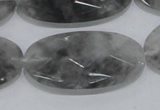 CCQ158 15.5 inches 20*40mm faceted oval cloudy quartz beads wholesale