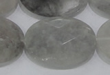 CCQ160 15.5 inches 25*35mm faceted oval cloudy quartz beads wholesale