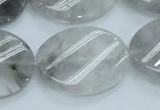 CCQ162 15.5 inches 23*30mm twisted oval cloudy quartz beads wholesale