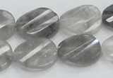 CCQ165 15.5 inches 12*20mm twisted & faceted oval cloudy quartz beads