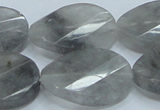 CCQ167 15.5 inches 22*30mm twisted & faceted oval cloudy quartz beads