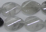 CCQ170 15.5 inches 18*25mm twisted flat teardrop cloudy quartz beads