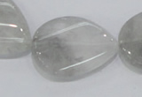 CCQ171 15.5 inches 22*30mm twisted flat teardrop cloudy quartz beads