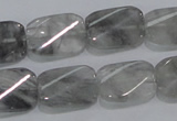 CCQ181 15.5 inches 13*19mm twisted rectangle cloudy quartz beads