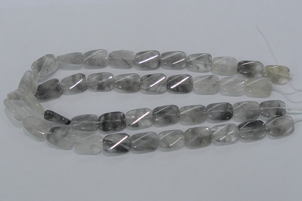 CCQ181 15.5 inches 13*19mm twisted rectangle cloudy quartz beads