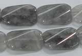 CCQ182 15.5 inches 18*25mm twisted rectangle cloudy quartz beads