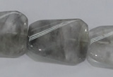 CCQ183 15.5 inches 24*30mm twisted rectangle cloudy quartz beads