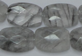 CCQ189 15.5 inches 18*25mm faceted rectangle cloudy quartz beads