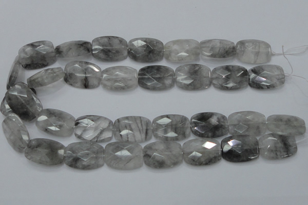 CCQ189 15.5 inches 18*25mm faceted rectangle cloudy quartz beads