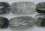 CCQ190 15.5 inches 15*30mm faceted rectangle cloudy quartz beads