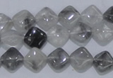 CCQ203 15.5 inches 10*10mm diamond cloudy quartz beads wholesale