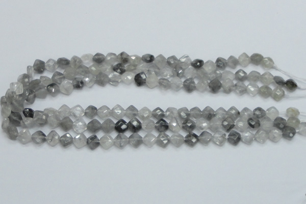 CCQ207 15.5 inches 8*8mm faceted diamond cloudy quartz beads