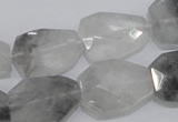 CCQ226 15.5 inches 16*22mm faceted freeform cloudy quartz beads