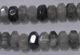 CCQ237 15.5 inches 8*12mm faceted rondelle cloudy quartz beads