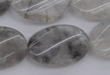 CCQ252 15.5 inches 20*30mm twisted oval cloudy quartz beads wholesale