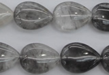 CCQ254 15.5 inches 15*20mm flat teardrop cloudy quartz beads