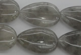 CCQ256 15.5 inches 20*30mm flat teardrop cloudy quartz beads