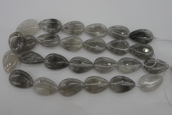 CCQ256 15.5 inches 20*30mm flat teardrop cloudy quartz beads