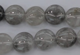 CCQ258 15.5 inches 14mm flat round cloudy quartz beads