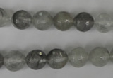 CCQ313 15.5 inches 10mm faceted round cloudy quartz beads wholesale