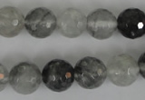 CCQ314 15.5 inches 12mm faceted round cloudy quartz beads wholesale