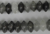 CCQ328 15.5 inches 7*13mm rondelle cloudy quartz beads wholesale