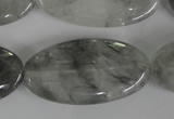 CCQ392 15.5 inches 20*40mm oval cloudy quartz beads wholesale