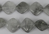 CCQ420 15.5 inches 15*15mm diamond cloudy quartz beads wholesale