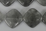 CCQ423 15.5 inches 20*20mm diamond cloudy quartz beads wholesale