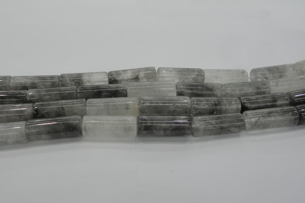 CCQ551 15.5 inches 12*30mm tube cloudy quartz beads wholesale