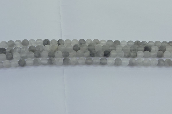 CCQ561 15.5 inches 6mm round matte cloudy quartz beads wholesale