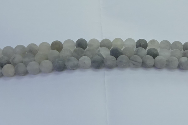 CCQ563 15.5 inches 10mm round matte cloudy quartz beads wholesale