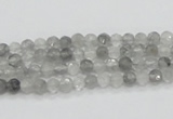 CCQ57 15.5 inches 4mm faceted round cloudy quartz beads wholesale