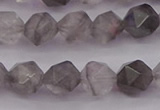 CCQ572 15.5 inches 8mm faceted nuggets cloudy quartz beads