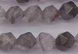 CCQ573 15.5 inches 10mm faceted nuggets cloudy quartz beads