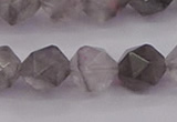 CCQ574 15.5 inches 12mm faceted nuggets cloudy quartz beads